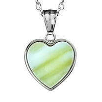 ELYA Jewelry Women's Mother Of Pearl Heart Stainless Steel Necklace - 19"