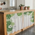 thumbnail image 6 of Palm Leaves Tier Curtains 36 Inch Length, Farmhouse Summer Tropical Leaf Flowers Cafe Short Curtains for Bathroom Over Sink, Small Kitchen Curtain Light Filtering Tiered Drapes 2 Panels 27.5"Wx36"L, 6 of 8