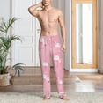 thumbnail image 5 of Uemuo Pink Flamingos and Flowers Pattern Men's Wide Leg Palazzo Lounge Pants with Pockets Light Weight Loose Comfy Casual Pajama Pants-Large, 5 of 9