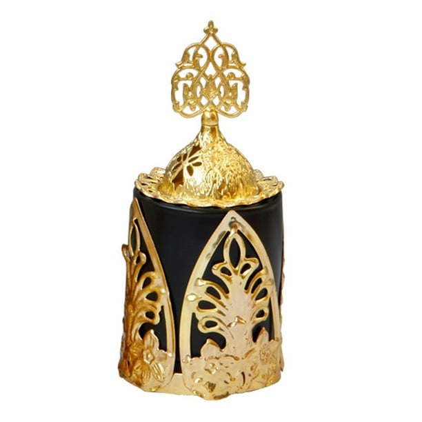 Quemador de incienso de cerámica con soporte para bobinas, suministros budistas, adorno decorativo Negro