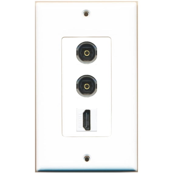 Ultra Spec Cables 2 Port Toslink HDMI F-F Wall Plate DecorZ