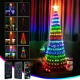 thumbnail image 2 of Luces de cadena de cuero de colores RGB con aplicación Bluetooth, decoración navideña para exteriores, control de puntos, luces de colores para ambiente de acampada, 2 of 6