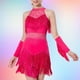 thumbnail image 5 of Vestido de baile con borlas para mujer, ropa de baile para festivales de música, espectáculo de Samba Rosa rojo XL, 5 of 8