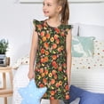 thumbnail image 4 of Balery Fruits Peach Camisón de princesa para niñas, pijama de algodón con mangas abullonadas, suave y bonito.-Small, 4 of 6