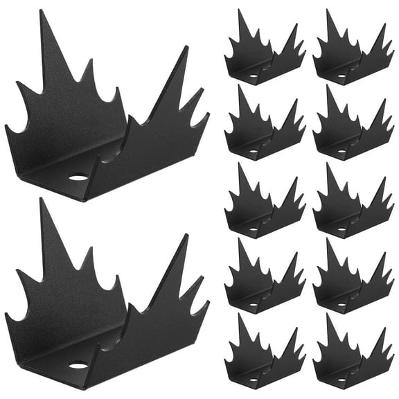 ibasenice 1Set Easy Install Black Metal Fence Spikes Wall Spikes for Yard and Gate Security Deterrent