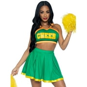 3 PC Bring It Baddie, includes top with cheer logo, pleated skirt, and pom poms