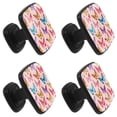 thumbnail image 2 of 4 Pcs Square Cabinet Handle Cupboard Knob Drawer Pulls Handle Red Purple Butterflies Drawer Knobs with Screws Furniture Decoration, 2 of 7