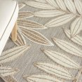 thumbnail image 3 of 8â€™ Round  Natural Leaves Indoor Outdoor Area Rug, 3 of 6