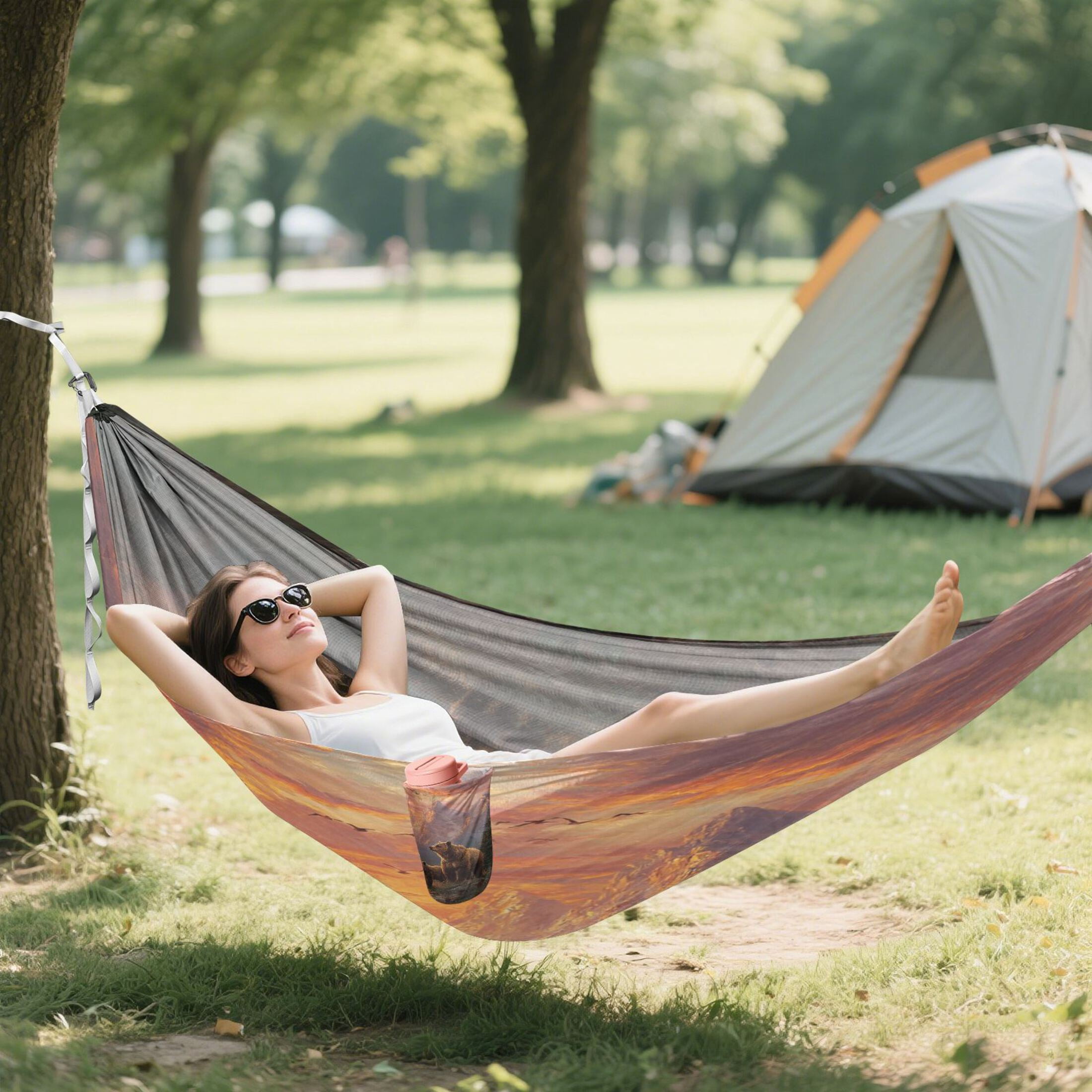 Hammock Camping Hammock Nylon Portable Hammock Travel Camping Hammock Majestic Bear Family