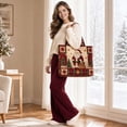 thumbnail image 5 of Christmas Quilted Tote Bag for Women,Large Open‑Top Foldable Shoulder Carryall Bag,Versatile Handbag for Travel,Work,College,Shopping and Daily Use B, 5 of 6