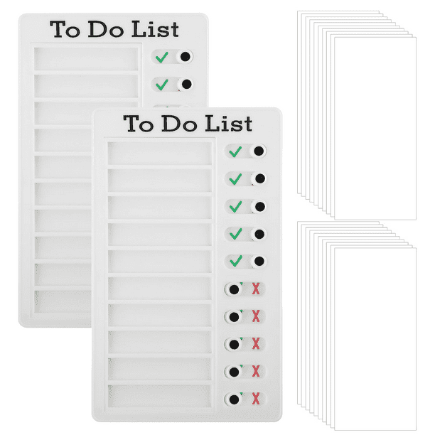 2 tableros de notas con gráficos de tareas, tableros de listas de verificación portátiles, tabla de tareas para niños, horario diario, lista de tareas, tablero con 20 cartulinas para la escuela, el