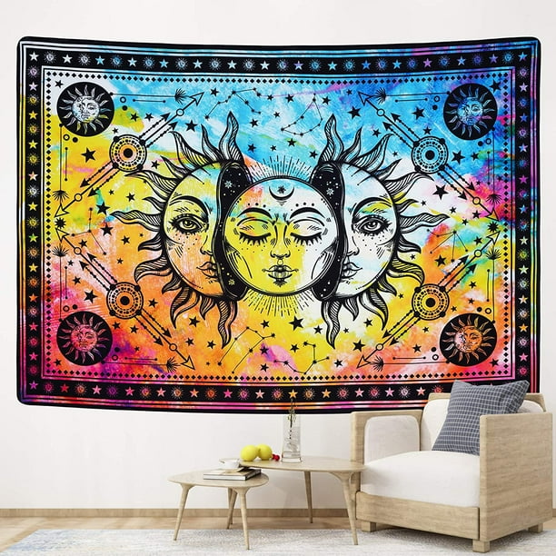 Psychedelic sun tapestry hotsell