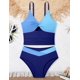thumbnail image 5 of Traje de baño Doumlop Tankini para niñas, talla 14, color azul bloque, 5 of 9