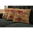 thumbnail image 5 of Ambesonne Saying Throw Pillow Cover 4 Pack, Hearts Words, 18", Pale Brown Red Black, 5 of 5