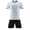 White, variant on Odeerbi Toddler Kids Teen Boys Girls Mesh Soccer Training Uniform Set Gradient Short Sleeve T-Shirt Shorts Quick Dry Athletic Sets for 1-14 Years