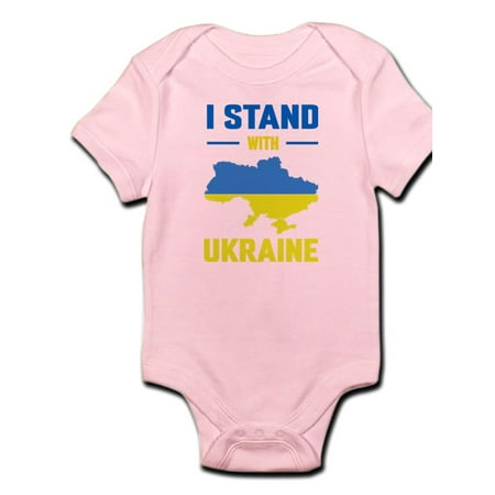 

CafePress - Stand With Ukraine Map Support Peace Fla Body Suit - Baby Light Bodysuit
