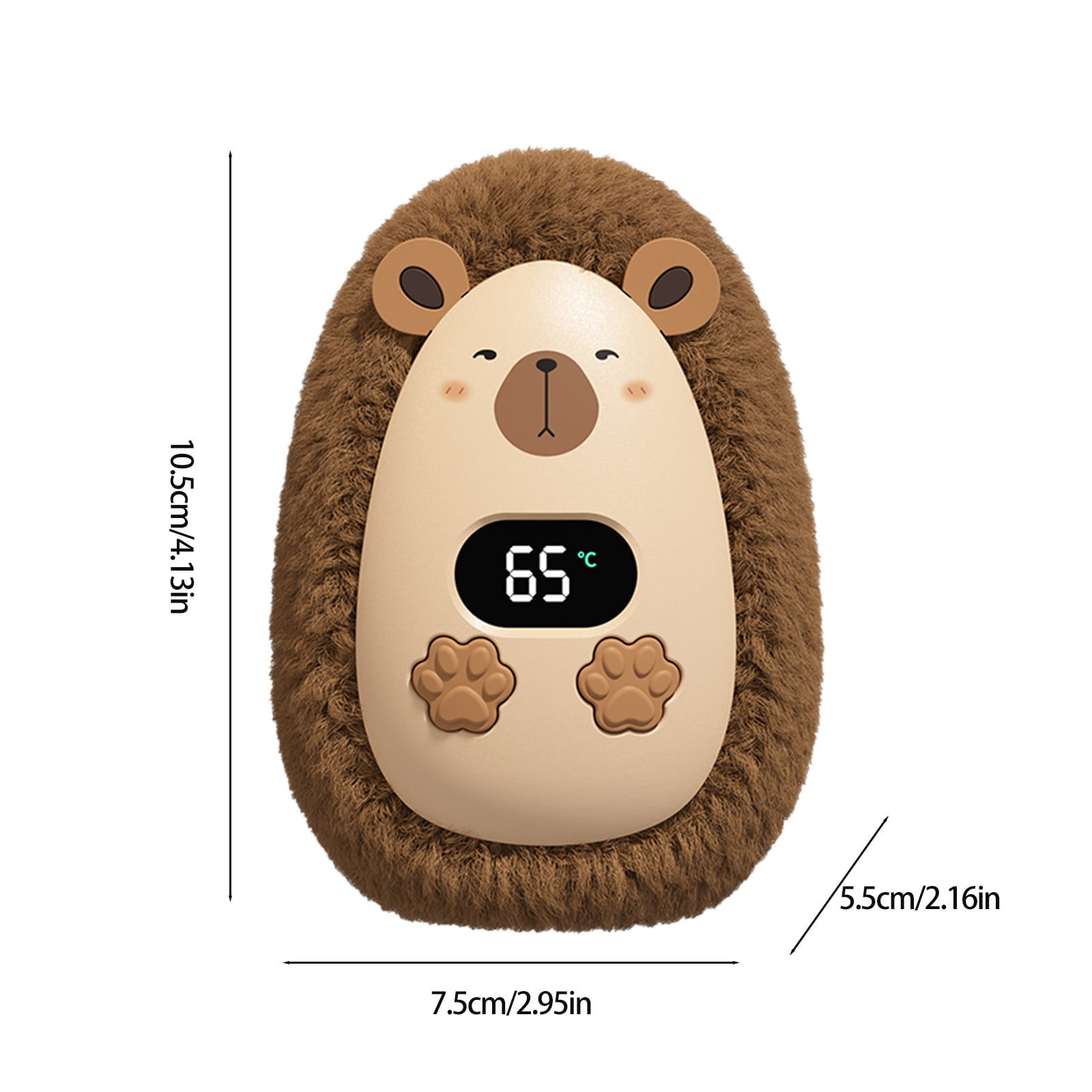 WNFJR Hand Warmers Rechargeable Display Mini Pockets Hand Warmer Digital Display Three Speed Heating Plush Hand Warmer