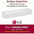 thumbnail image 2 of Genuine LG MAN62749601 Refrigerator Door Shelf Bin, 2 of 3
