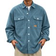 thumbnail image 2 of Men Corduroy Shacket Sevevn Long Sleeve Lapel Collar Button Front Jacket With Dual Chest Pockets For Daily Casual Wear Weekend Outings And Everyday Street Occasions, 2 of 8