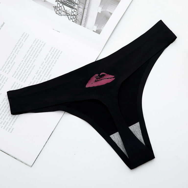 HUPOM Satin Panties Girls Underwear Thong Leisure Tie Drop Waist Black XL 