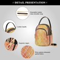 thumbnail image 5 of Women's Ultrasonic Wave-Patterned Crossbody Bag, Leather Accent Fashion Purse with Detachable Chain Strap & Multi Zipper Pockets Orange Watercolor Batik Print, 5 of 7
