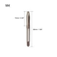 thumbnail image 2 of Unique Bargains Metric Hand Tap M4 x 0.7 3 Straight Flute H2 Alloy Tool Steel 2 Pairs, 2 of 5