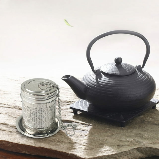 Xihbxyly Infusor de Té Grande, Colador de Malla de Acero Inoxidable, Orificios Extrafinos para Té Suelto, Ideal para Té Helado y Mezclas Personalizadas, Tapa Segura, Fácil de Limpiar, Tamaño 3,8 X 5,