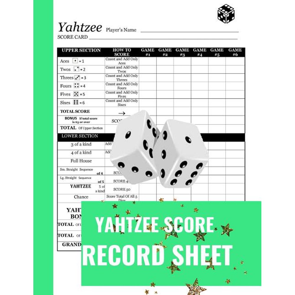 Yahtzee Score Card Svg