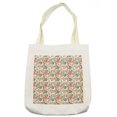 thumbnail image 1 of Flower Tote Bag, Bloom Petals Vintage Rose Petals in Earth Tones Classic Oriental Flourish, Cloth Linen Reusable Bag for Shopping Books Beach and More, 16.5" X 14", Cream, by Ambesonne, 1 of 2