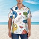 thumbnail image 2 of Fotbe Dinosaur Camisa Hawaiana para Hombre Unisex – Camisa Casual de Verano con Botones de Manga Corta de Algodón y Lino,Large, 2 of 7