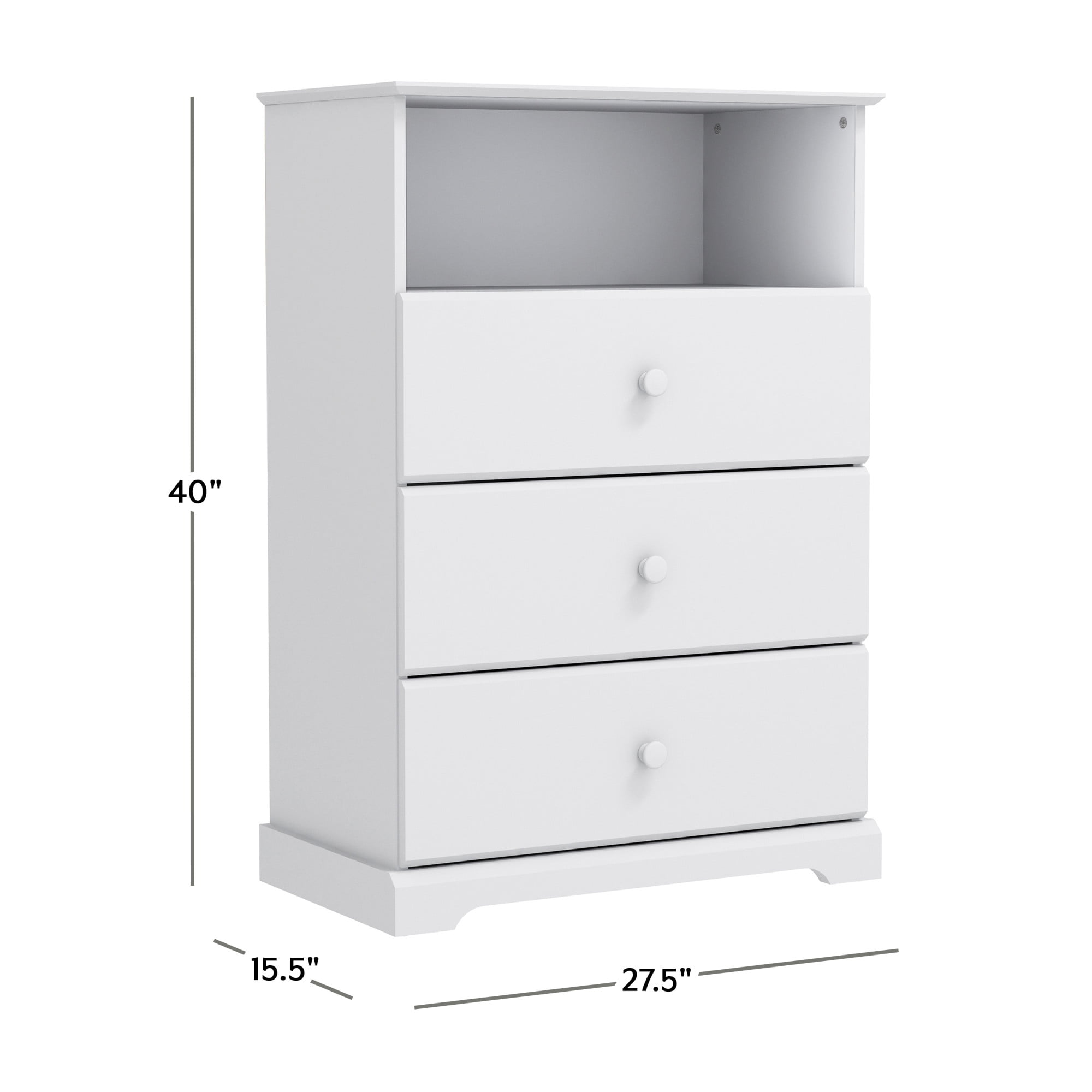 Campbell Wood 3-Drawer Kids Dresser with Storage Shelf, Gray - AliExpress