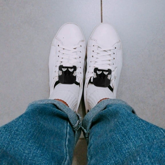 WHAMVOX 2 Pcs Grip Shoelace Holder Shoelace Buckle Child Men and Women 2.6X2.5cm Black