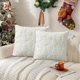thumbnail image 4 of 2PCS Christmas Pillow Covers 18x18 Inch Christmas Tree Snowflake Shaped Throw Pillow Covers White Soft Plush Pillow Case for Couch Sofa Holiday Winter Home Decor, 4 of 5