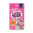 thumbnail image 1 of BONKERS Licky Tubes Chicken Flavoured Wet Lickable Treats for Cats, 48g Bag (4 pack), 1 of 10