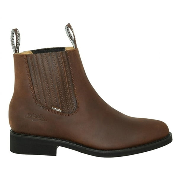 Bota Botín Establo De Piel Suela Goma Para Caballero Modelo 555 Café Crazy