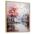 thumbnail image 2 of Designart "love Landscape Shades Of Pink Blue I" Floral Floater Framed Wall Art Print, 2 of 7