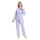 thumbnail image 4 of Apparonia Conjuntos de Pijama para Mujer Ropa de Dormir de Algodón Camisa de Manga Larga con Botones Al Frente y Pantalón Ropa de Dormir Cuello con Solapa Pjs Conjuntos de Descanso Cordero Morado M, 4 of 7