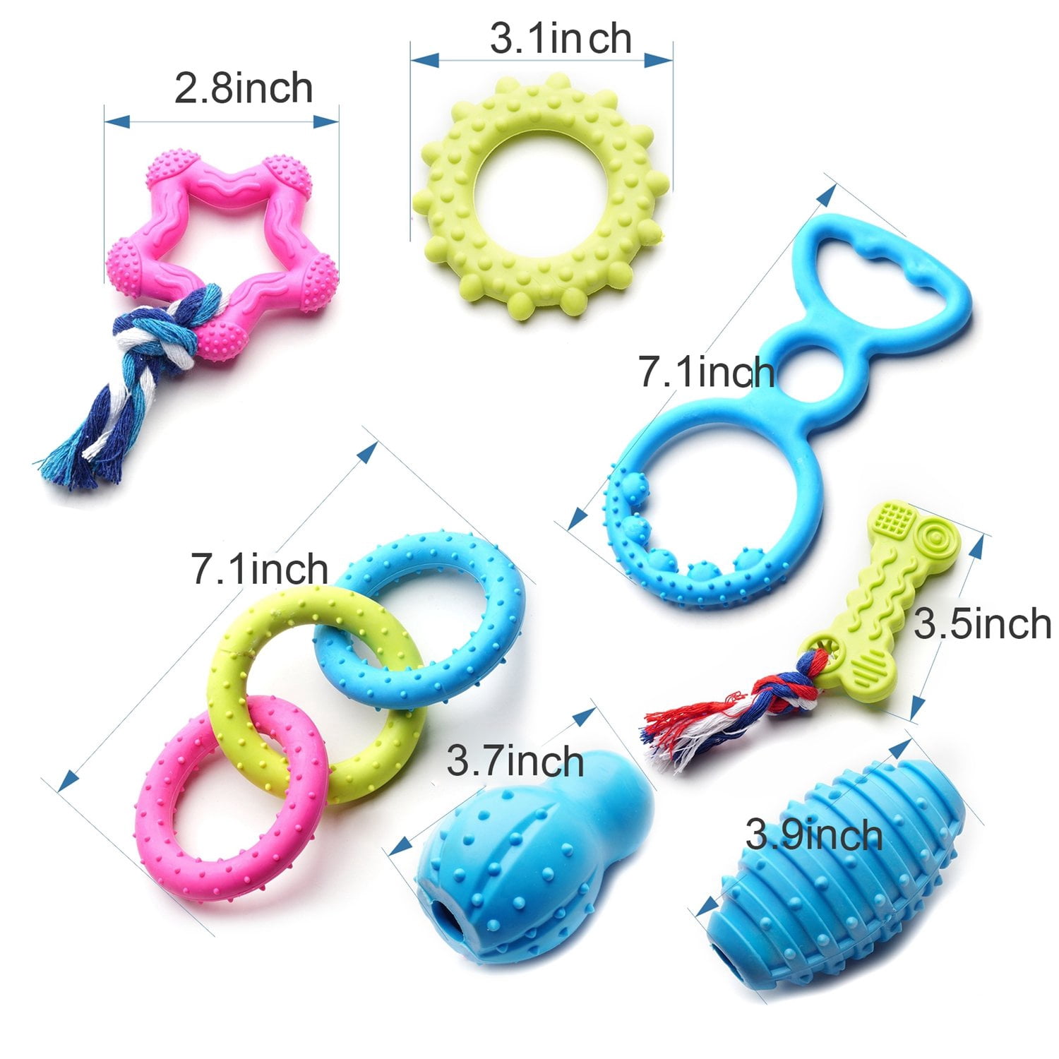 Small Dogs Puppy Toys 17pack Cute Variety Shape Multi Colors Designs To Bite Anytime Enjoy Supplies