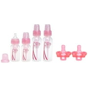 Dr. Browns Pink Bottles 4 Pack (2 - 8 oz bottles) and (2 - 4 oz bottles) + Pacifiers, Silicone, Same Shape As Bottle Nipple, 0M+, Pink, 2 Count + Eyebrow Ruler