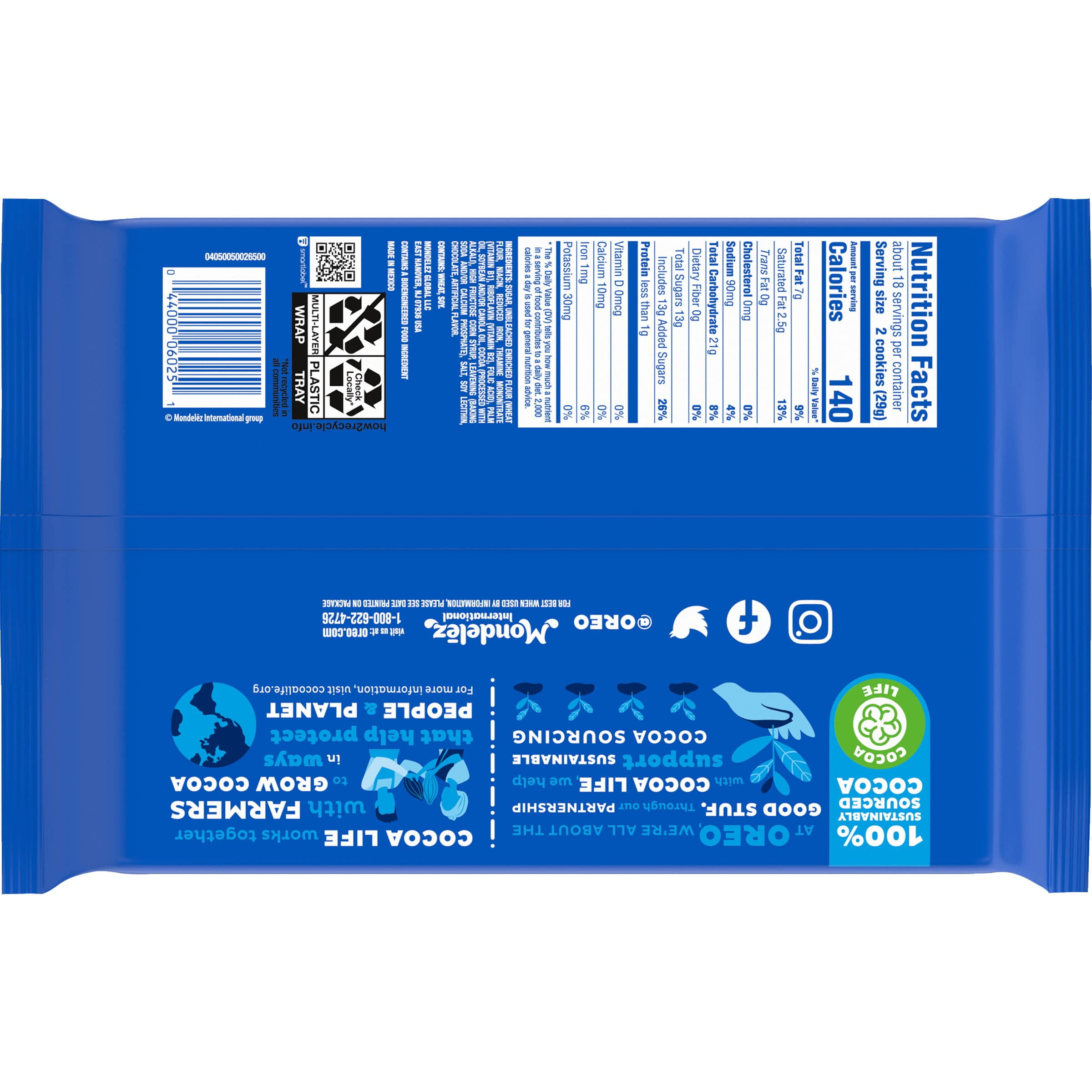 OREO Double Stuf Chocolate Sandwich Cookies, Family Size, 18.71 oz (Pack of 24)