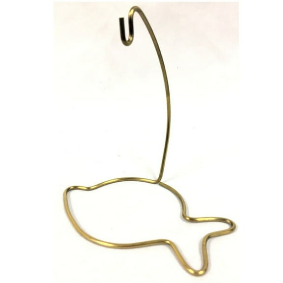 Fish Shaped Cat Brass Metal Christmas Ornament Stand Decoration Made in Poland