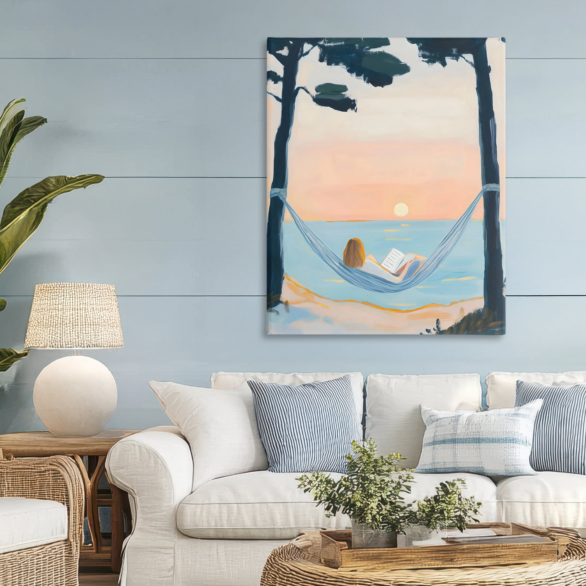 Stupell Industries Reading At Sunset in Hammock Canvas Wall Art, design by The Prints Vibe