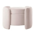 thumbnail image 5 of Ottoman Accent Chair, Pink, Velvet, Living Kitchen Cafe Bistro Hospitality Restaurant, Modern Contemporary Boutique HB34376, 5 of 10