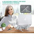 thumbnail image 2 of GFDYREE Laptop Stand Holder for Desk, Adjustable Portable Computer Riser Stand, Foldable Aluminum Notebook Elevator for Mac MacBook Pro Air, Lenovo, HP, Dell More 10 to 15.6 inches Laptops T, 2 of 6