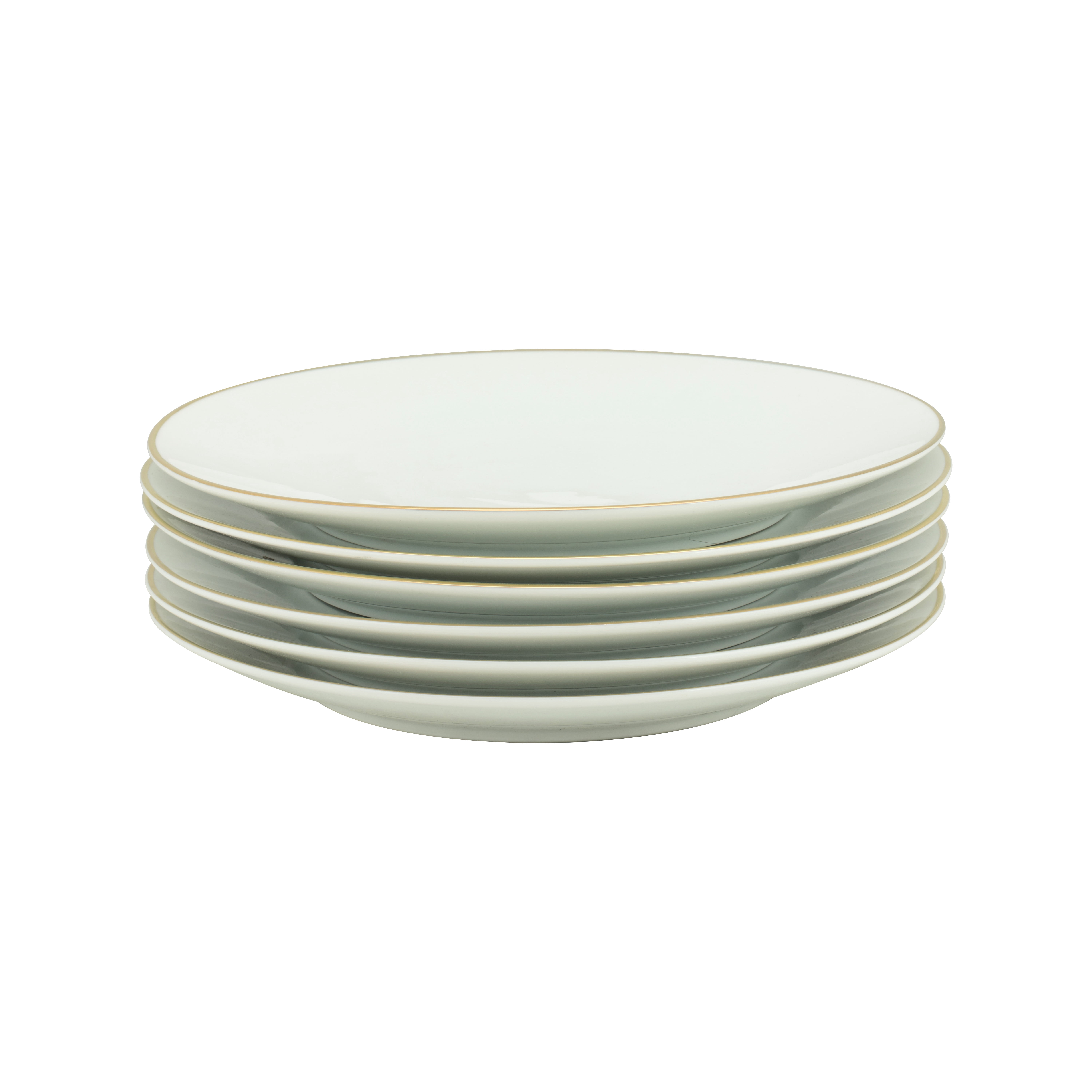 10 Strawberry Street Coupe Gold Line Porcelain Dinner Plate Set of 6