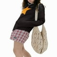 thumbnail image 3 of CNKOO Femmes Pull d'Automne à Manches Longues Bas de Base Motif Étoile Imprimé Pull Col Rond Tricot Tops, 3 of 5