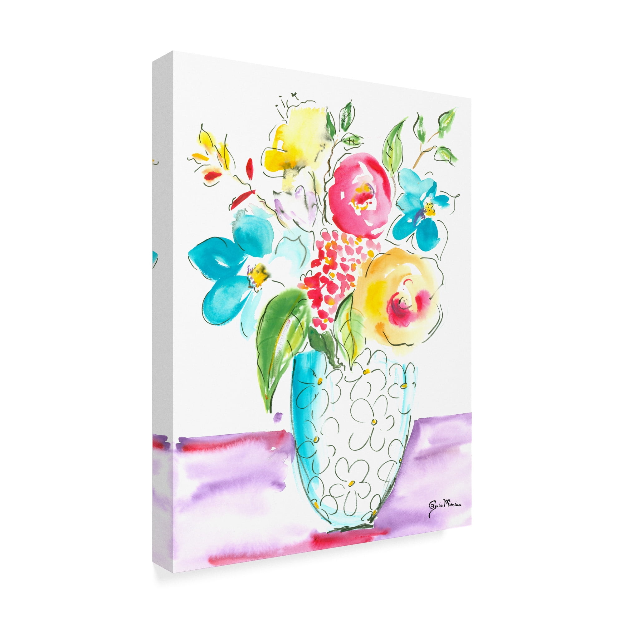 Trademark Fine Art 'Flower Burst Vase I' Canvas Art by Julia Minasian