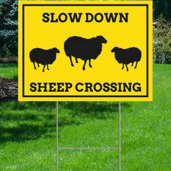 YSH4015 Sheep Crossing Waterproof Plastic Outdoor Yard Sign