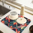 thumbnail image 2 of Yayeee Dish Drying Mat for Kitchen Counter 16" x 18" Microfiber Super Absorbent Coffee Decorative Pad, Red Abstract, 2 of 9