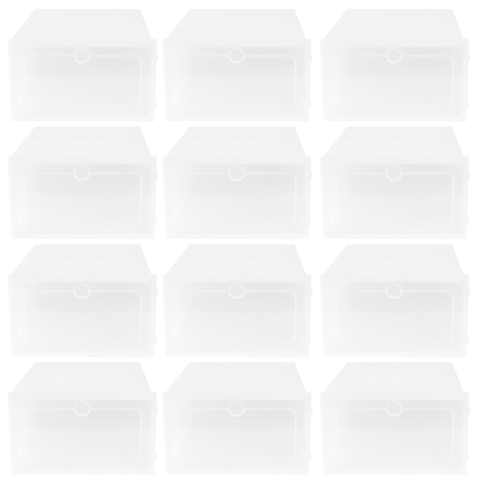 12PCS Shoe Storage Boxes, Clear Shoe Boxes Stackable, Sneaker Storage